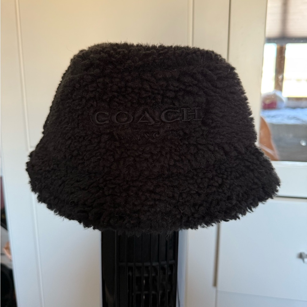Coach Charcoal Fleece Bucket Hat